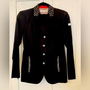 Animo Navy coat with sparkle detail. Size 44 Italian.